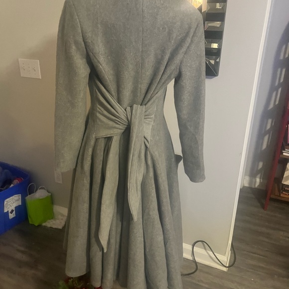 LAST CHANCE Vintage Inspired Midi Open Heather Grey Coat NWT - Picture 5 of 10